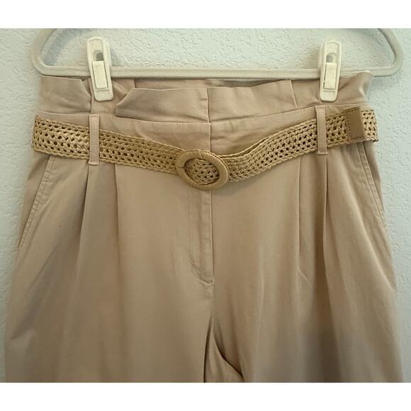 EXPRESS Stylist Super High Waisted Paperbag Wide Leg Pant Beige Size 10R NWOT - Picture 3 of 10